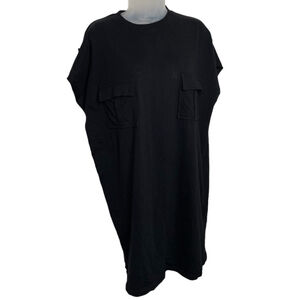 ASOS Women's Short Sleeve T-Shirt Dress‎ Size 4 Black Pockets Athleisure